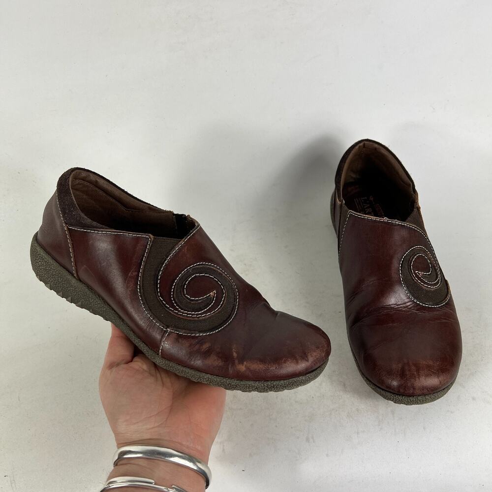 L' Artiste Spring Step Comfort Shoes Women's 7 Burgundy Leather Slip On Casual